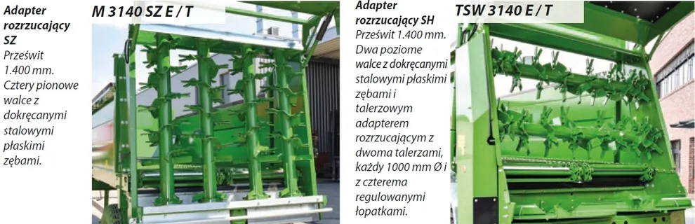 Adaptery rozrzucające dla modeli rozrzutników Bergmann 3140 Adaptery rozrzucające dla modeli rozrzutników Bergmann 3140
