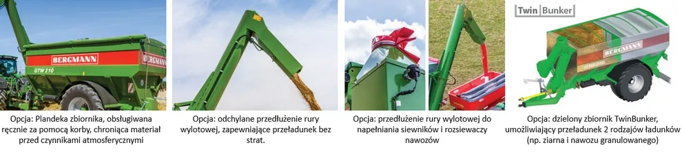 Opcje: przyczepa przeładowcza Bergmann GTW 210 Opcje: przyczepa przeładowcza Bergmann GTW 210