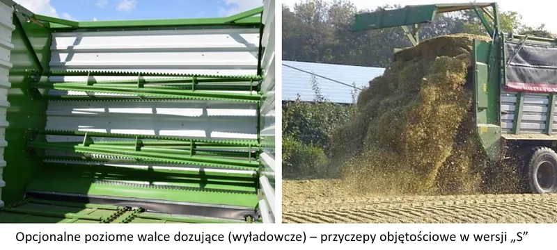 Opcjonalne poziome walce dozujące (wyładowcze) - przyczepy objętościowe Bergmann HTW S